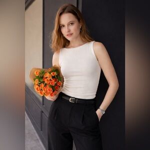 OGL Gardenia Elastic Open Back Bra Tank Size Large